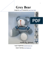 Grey Bear Amigurumi Crochet Pattern