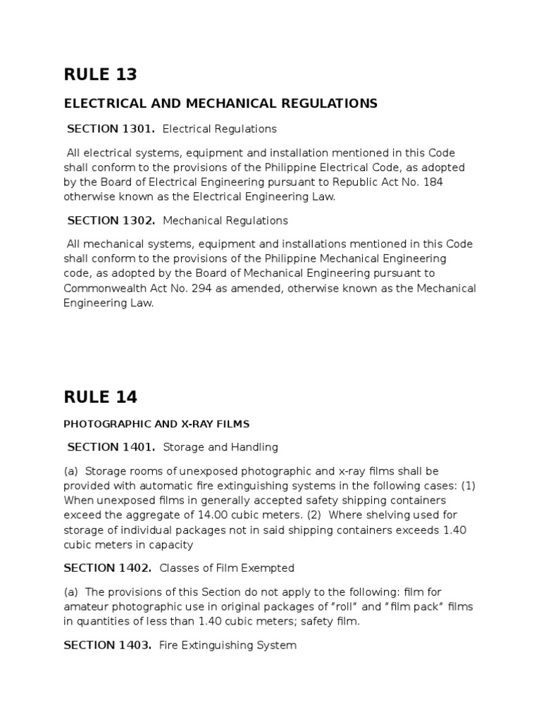 Rule 13 Electrical and Mechanical Regulations PDF Window Duct (Flow)