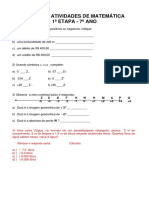 Banco de Atividades de Matematica 7º Ano 2