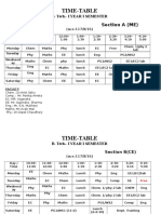 Time-Table: Section A (ME)