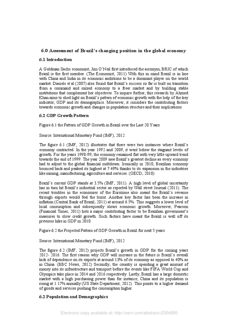 Brazil's Economic Growth and Demographics | PDF | Economic Growth | Brazil