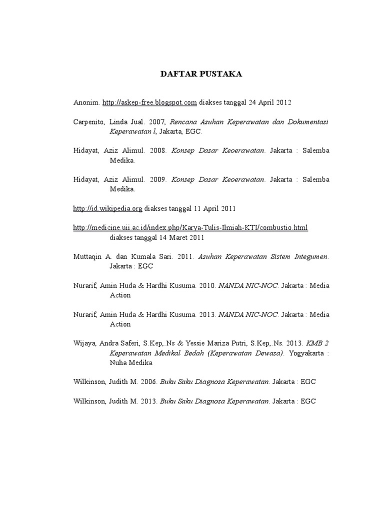 Daftar Pustaka Luka Bakar