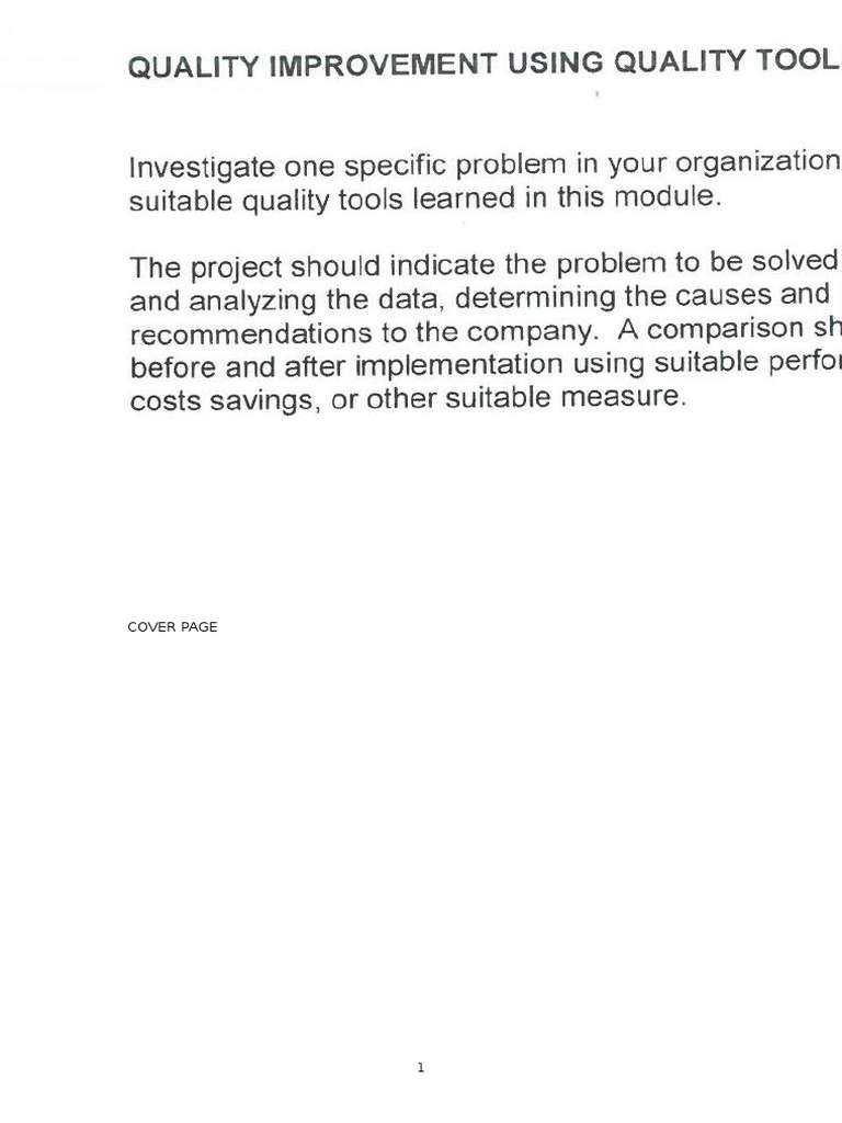 Quality Improvement Assignment | PDF | Organization Development ...