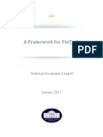A Framework for FinTech National Economic Council January 2017 White House