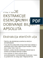 Metode Ekstrakcije Esencijalnih Ulja I Dobivanje Biljnih Apsoluta