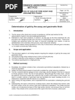 Fire Assay Techniques for Gold Analysis | PDF | Metallurgical Assay | Lead