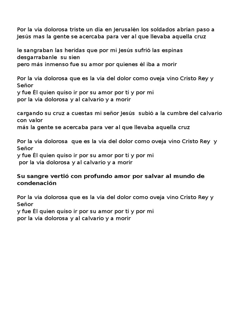 Letra Por La Via Dolorosa | PDF