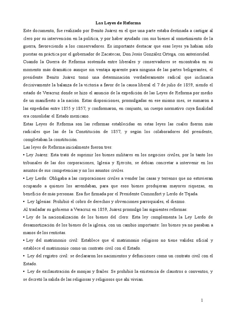 Las Leyes de Reforma PDF