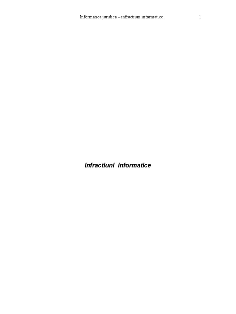 Infractiuni Informatice | PDF