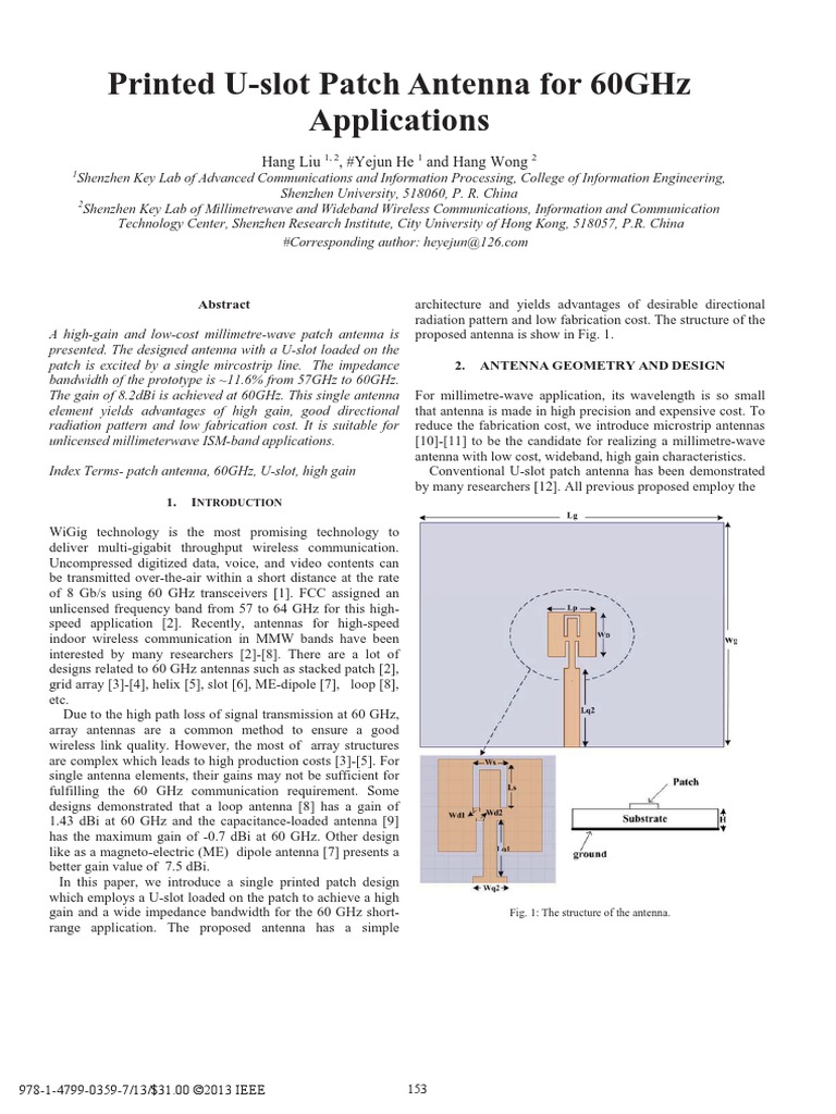 U slot patch antenna bandwidth