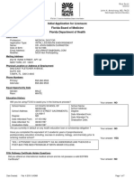 John Curington, M.D. Florida License Application