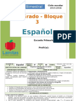 Plan 5to Grado - Bloque 3 Español