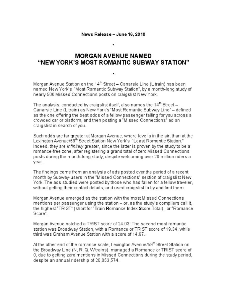 Subway Missed Connections Download Free PDF Manhattan Craigslist