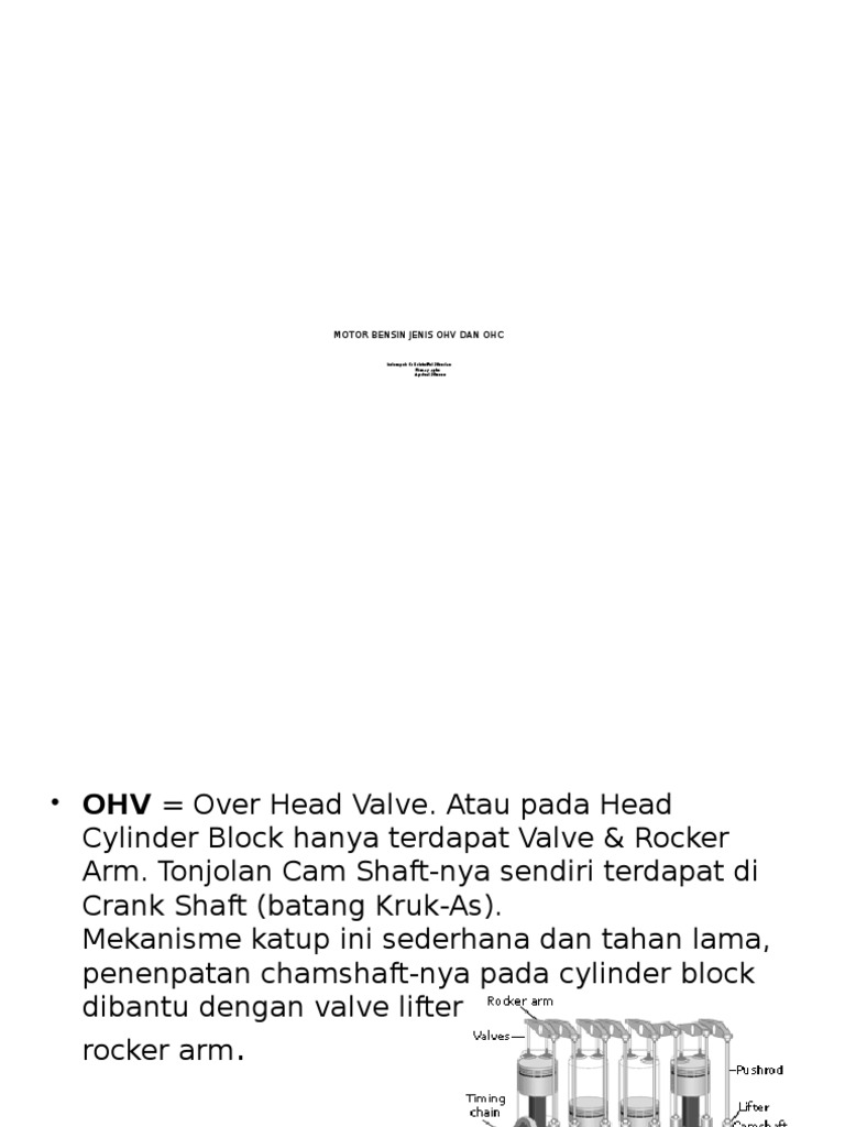 Motor Bensin Jenis Ohv Dan Ohc Pdf