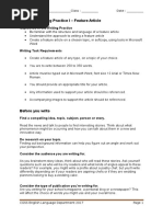 Feature Article Writing Template | PDF