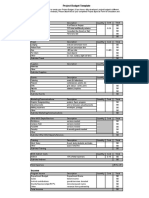 Project Budget Template: Cost Total