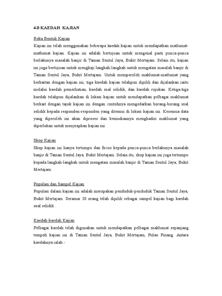 Contoh Kaedah Kajian PDF