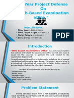 Final Year Project Proposal Defense For "Web Based Examination Office"