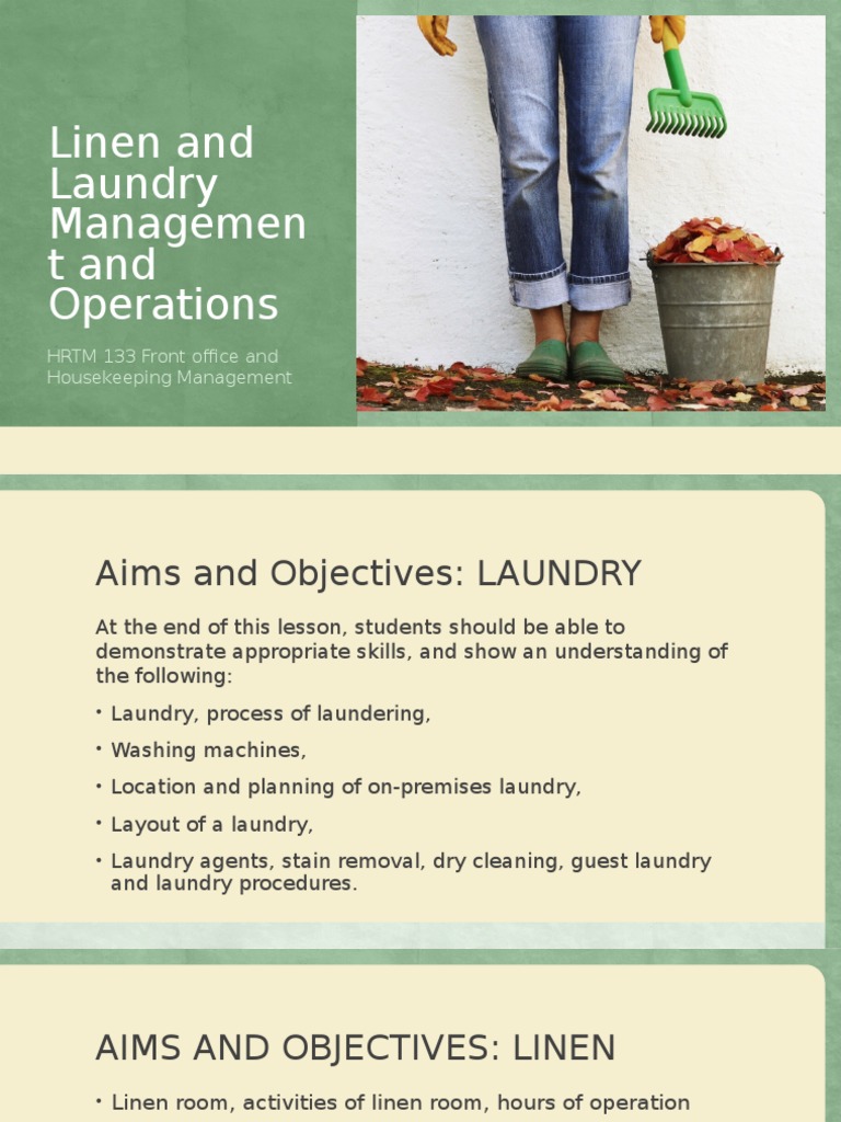 Linen and Laundry Management and Operations | PDF