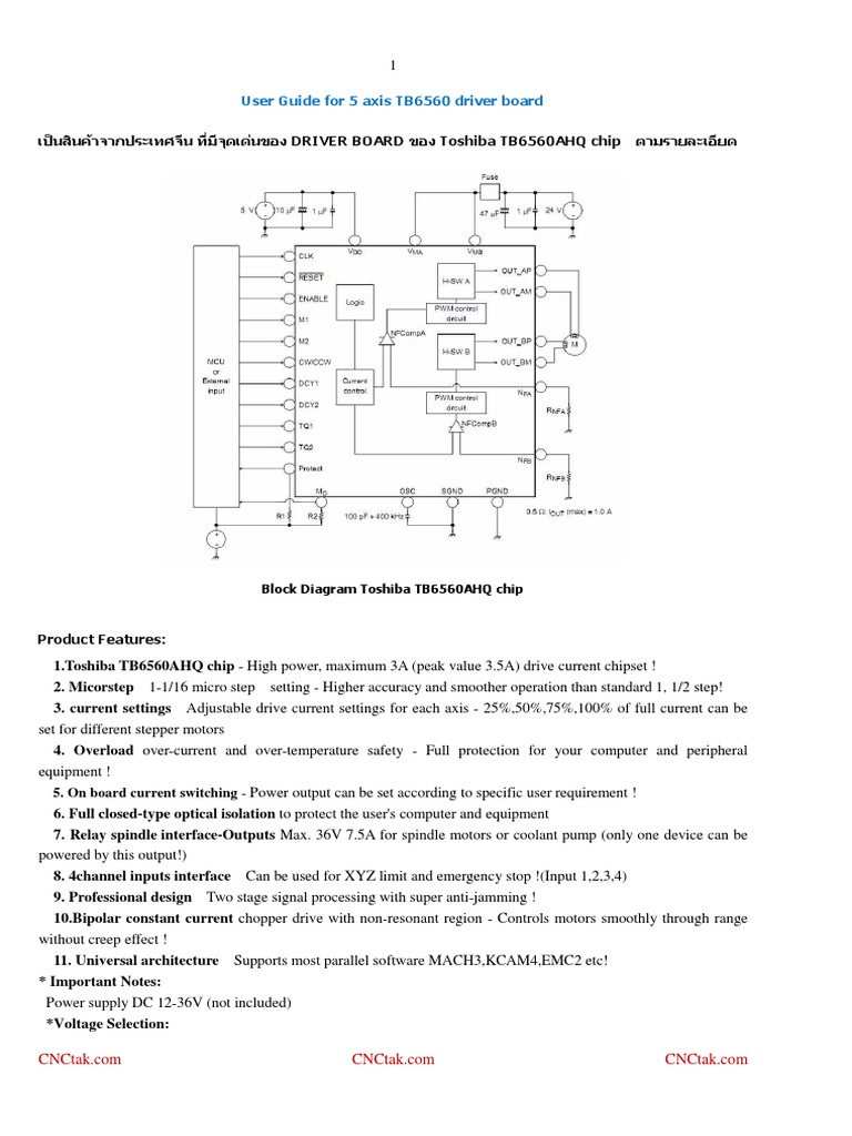 TB6560 Driver Board User Guide | PDF | Power Supply | Electrical ...
