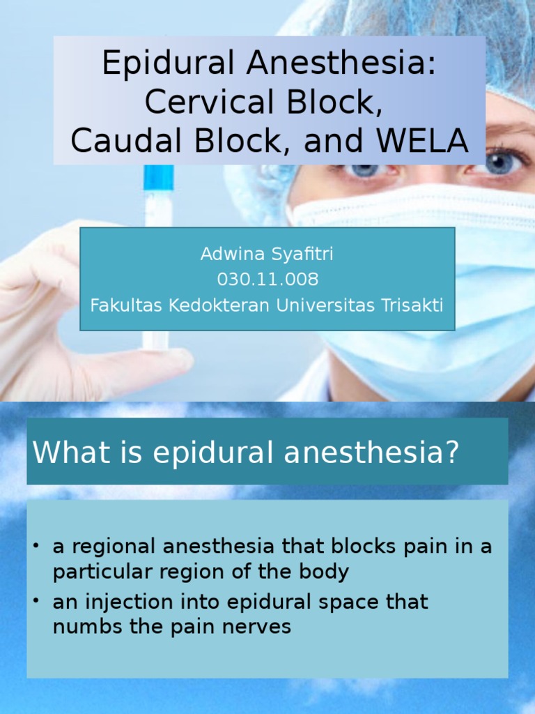 Epidural Anesthesia Techniques A Comparison of Cervical Block, Caudal Block, and Walking