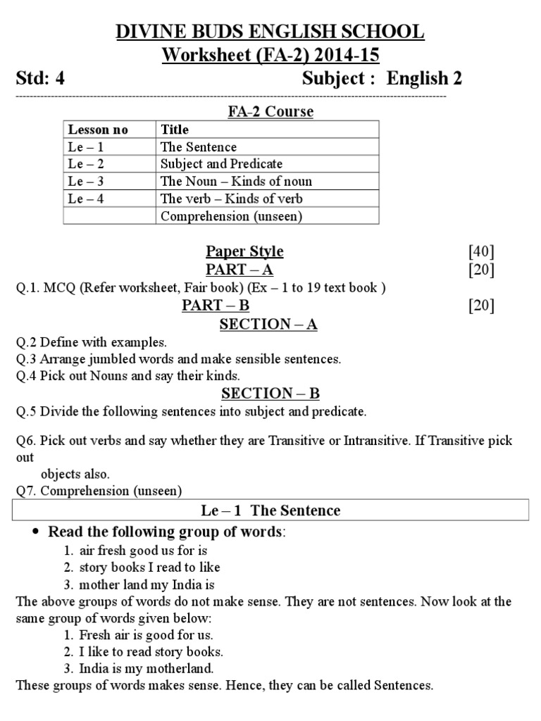 worksheet Jumbled Up Sentences Worksheets workbooks jumbled up sentences worksheets free printable std4english 2 part of speech verb worksheets