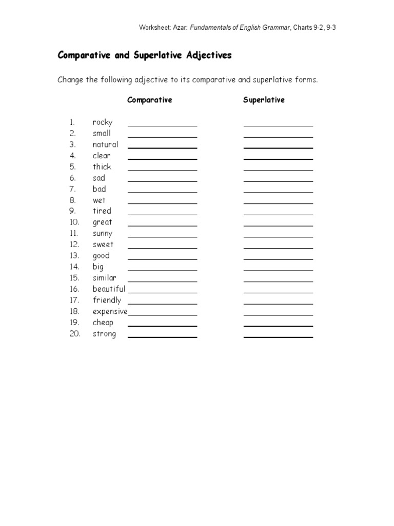 Comparative Superlative A Djs Pdf Morphology Semantics