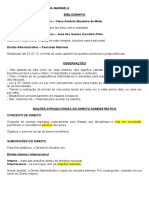 Aula de Direito Administrativo com bibliografia e observações