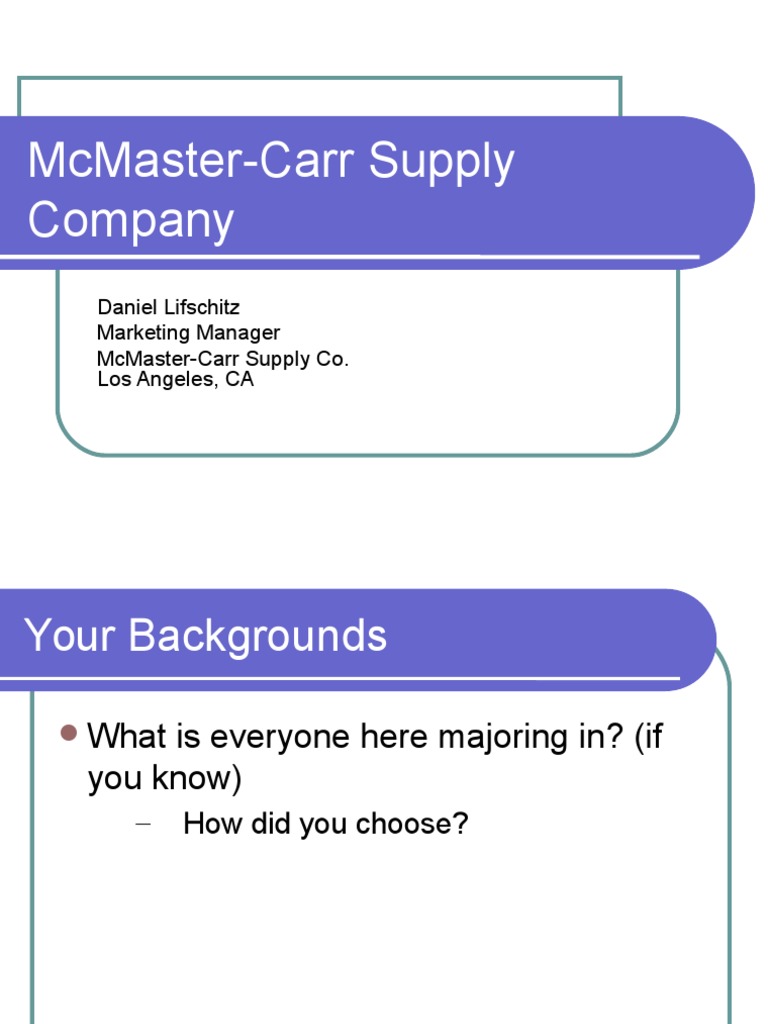 McMaster Carr Inventory Retail