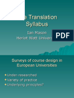 Translation Syllabus Ian Mason