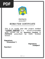 Bona Fide Certificate: Physics