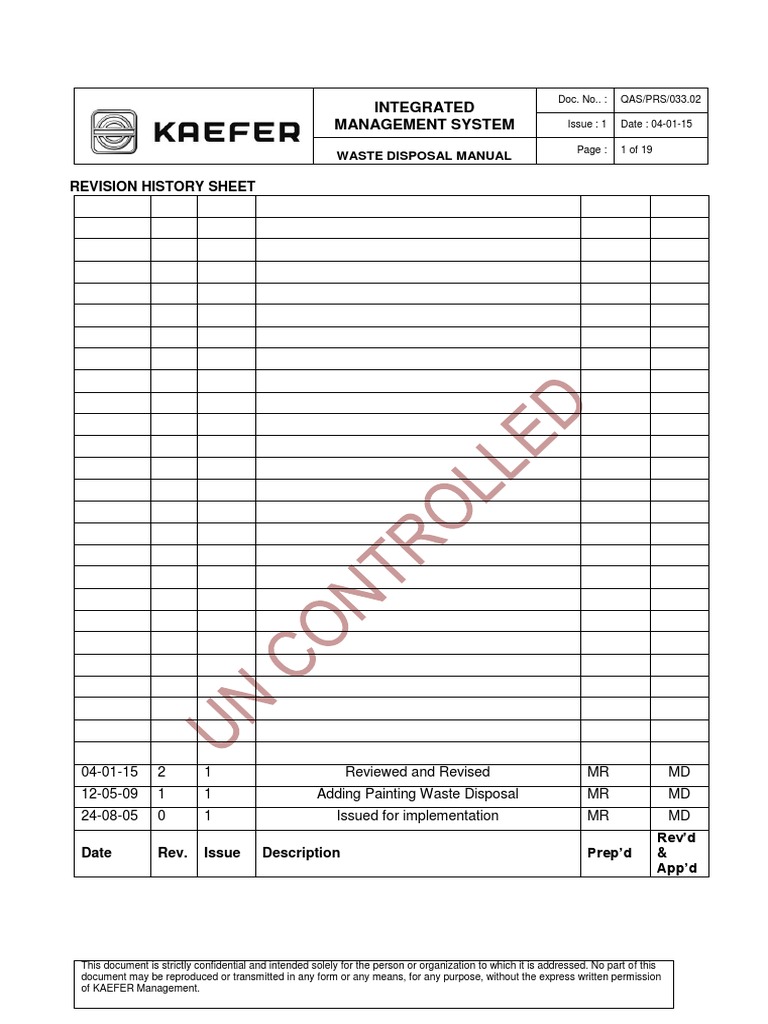 KP 33 Waste Disposal Manual PDF Scrap Waste Management