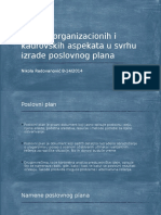 Analiza Organizacionih I Kadrovskih Aspekata U Svrhu Izrade NR