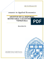 Asuntos en La Reforma Monetaria y Economica de Venezuela