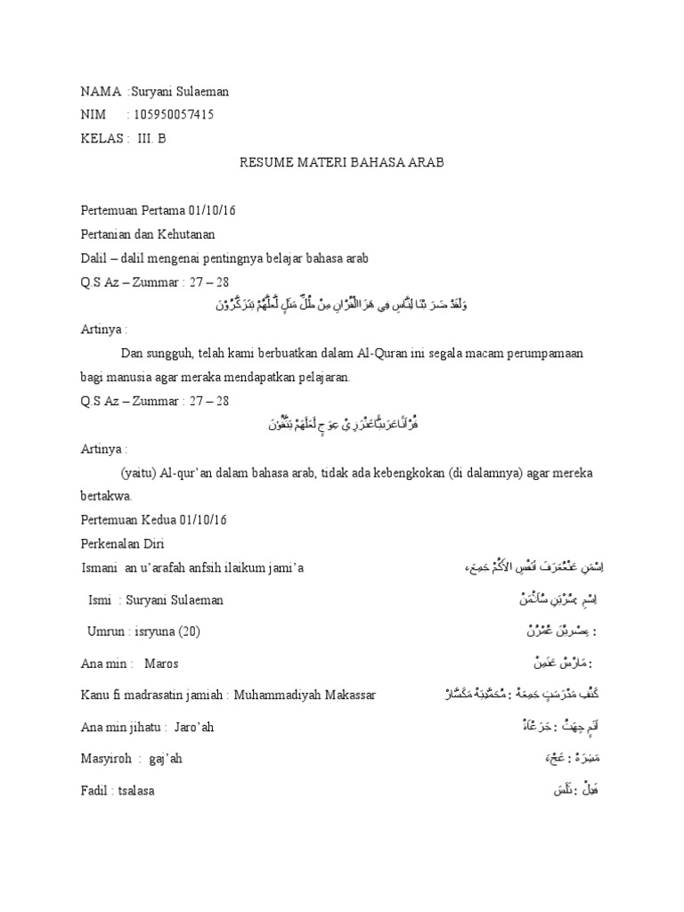 Update Viral Terkini 2019 Belajar Bahasa Arab Memperkenalkan Diri