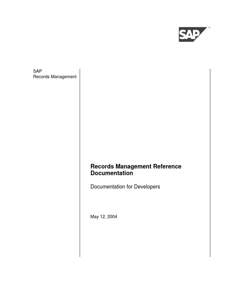 Records Management Reference Documentation PDF PDF Parameter