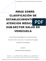 Normas Sobre Clasificación de Establecimientos de Atención Médica Del Sub-Sector Salud en Venezuela - DR PDF