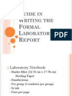 Guide in Writing The Laboratory Report - AC - July 05, 2015