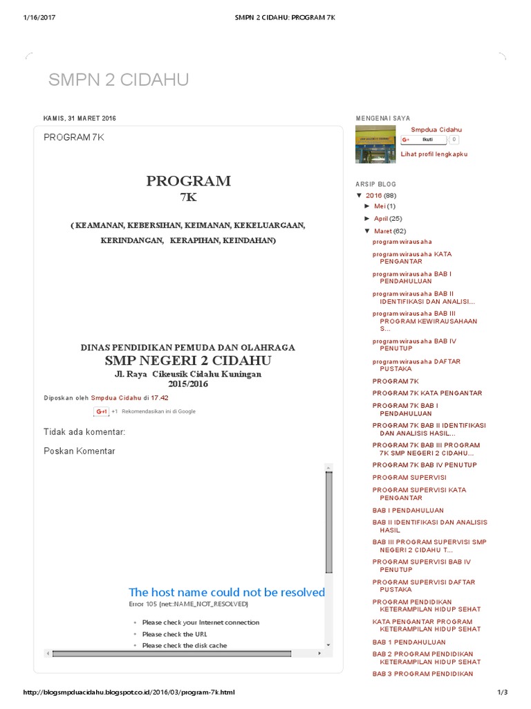 Program 7K SMPN 2 Cidahu | PDF | Karier & Perkembangan | Bisnis