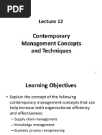 Lecture 12 Contemporary Management Concepts and Techniques PDF