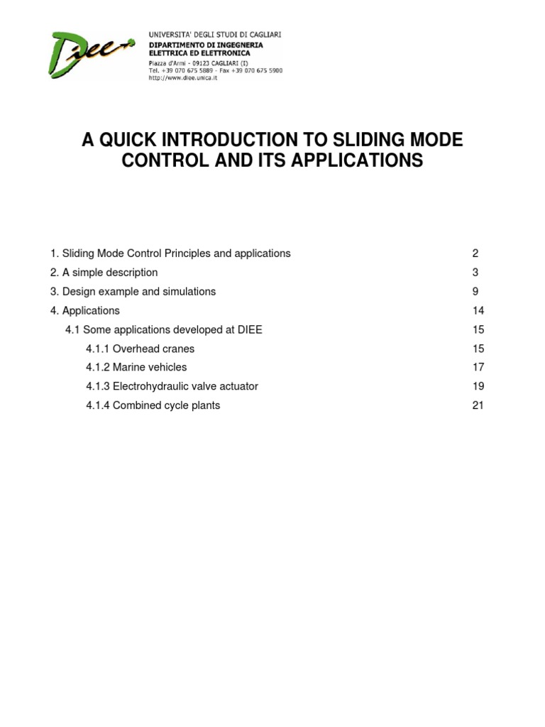 A Quick Introduction To Sliding Mode Control PDF | PDF | Control Theory ...