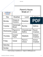 Pamm's House Week Of: 1: 6/23/2010 Meal Chart