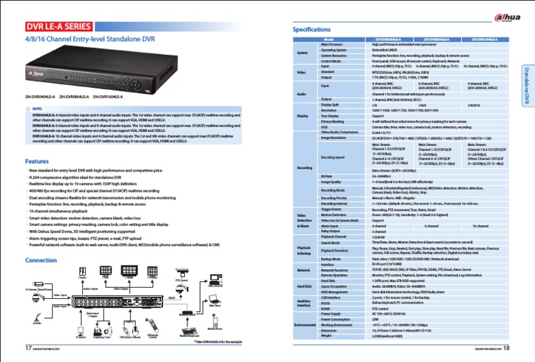 Entry-Level 4/8/16 Channel DVRs | PDF | Hdmi | Digital Video Recorder