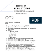 Agenda for Jan. 17 meeting of Middletown Borough Council 