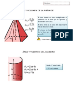 Área y volumen de figuras geométricas (pirámide, cilindro, esfera, prisma, cono