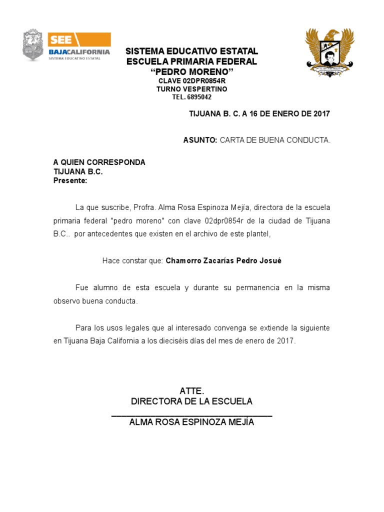 Formato Modelo Ejemplo Carta De Buena Conducta Images vrogue.co