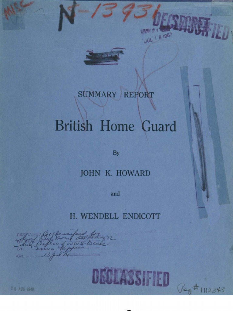 British Home Guard Summary Report | PDF | Militia | Officer (Armed Forces)