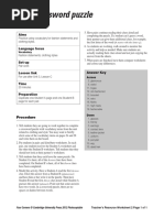 Four Corners Level3 Unit3 Crossword Puzzle Teachers Resource Worksheet2