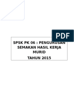 Jadual Semakan Hasil Kerja Murid 2015