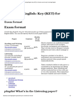Cambridge English - Key (KET) For Schools Exam Format - Listening